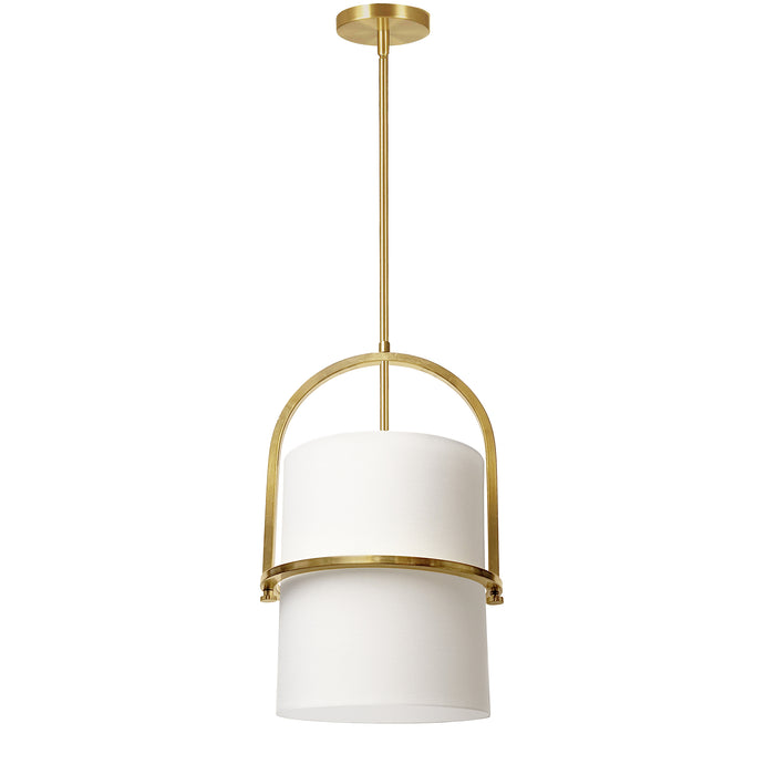 Paddington 1 Light Pendant - Aged Brass Finish - White Shade