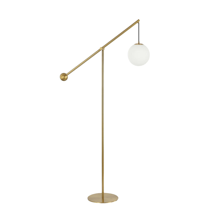 Holly 1 Light Floor Lamp - 66" H - Aged Brass - Opal White Glass