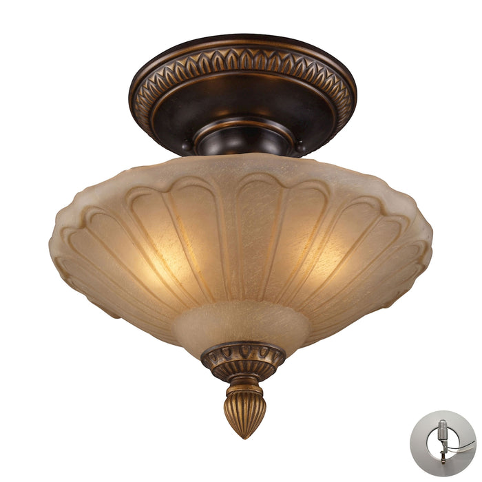 Restoration 12'' Wide 3-Light Semi Flush Mount - Golden Bronze