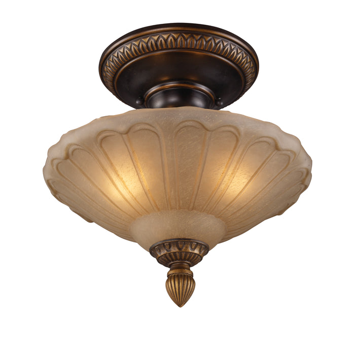 Restoration 12'' Wide 3-Light Semi Flush Mount - Golden Bronze