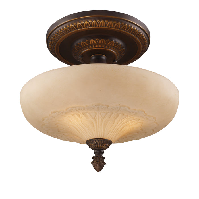 Restoration 15'' Wide 3-Light Semi Flush Mount - Golden Bronze