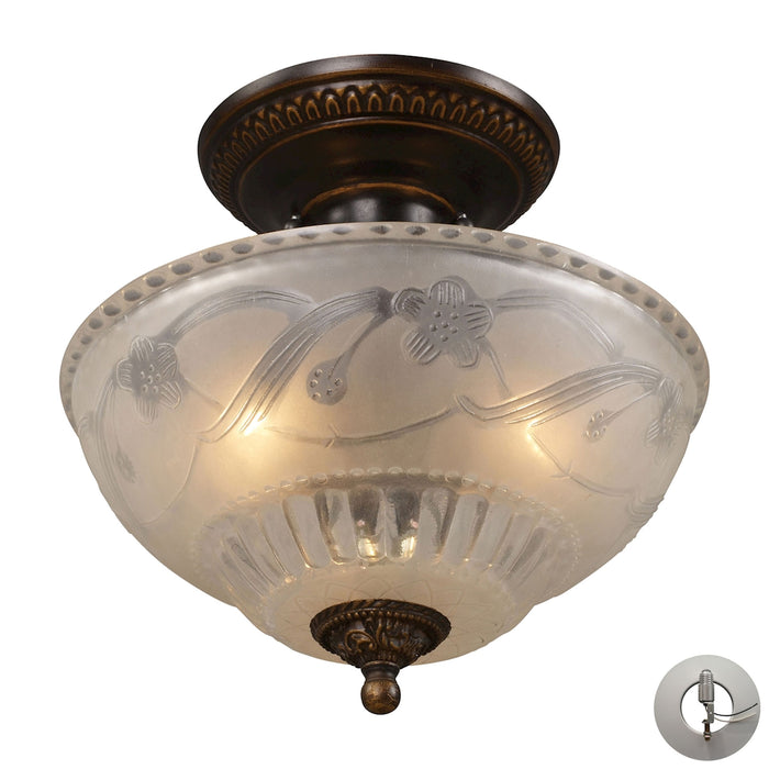 Restoration 11'' Wide 3-Light Semi Flush Mount - Golden Bronze