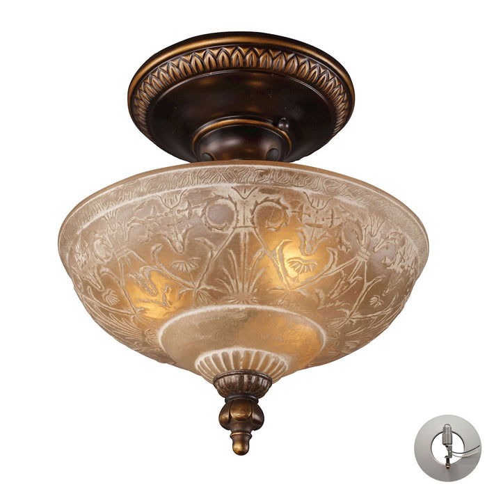 Restoration 12'' Wide 3-Light Semi Flush Mount - Golden Bronze