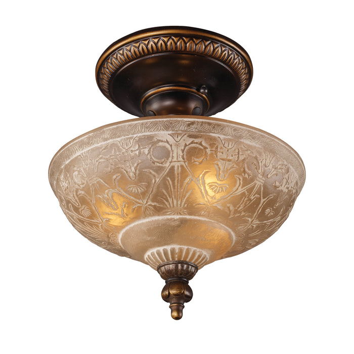 Restoration 12'' Wide 3-Light Semi Flush Mount - Golden Bronze