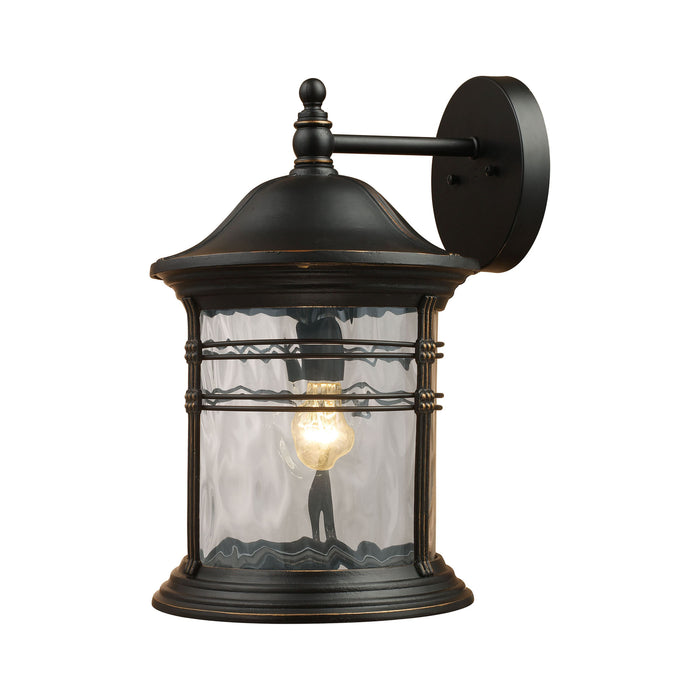 Madison 1-Light Outdoor Wall Lantern in Matte Black