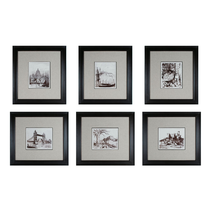 18th Century Ink Reproductions (6-piece Set)