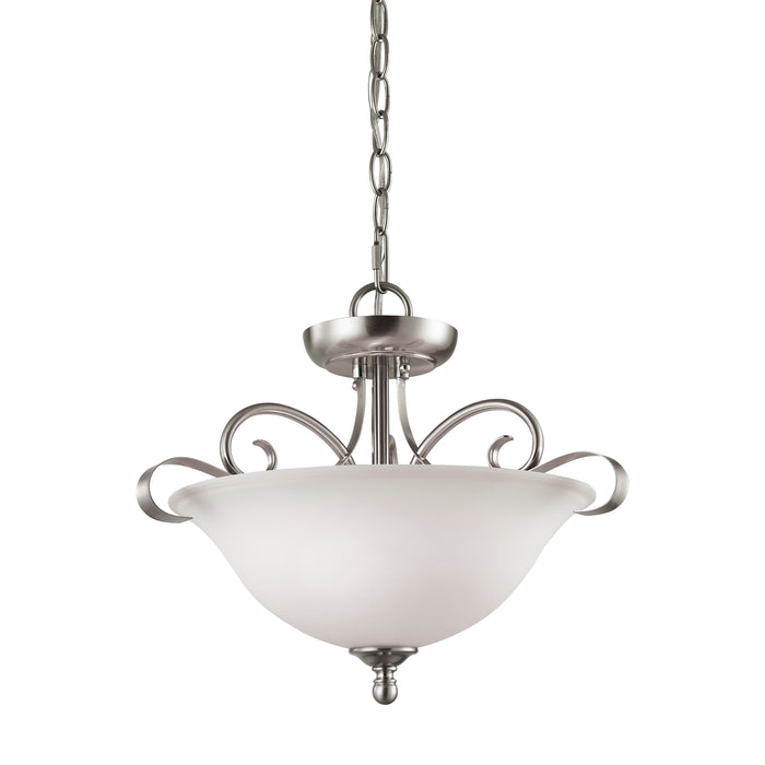 Brighton 16'' Wide 2-Light Semi Flush Mount - Brushed Nickel