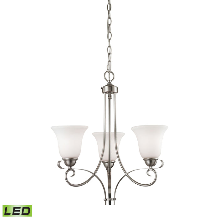 Brighton 20'' Wide 3-Light Chandelier - Brushed Nickel