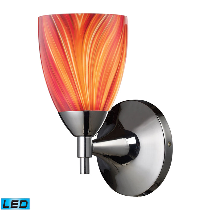 Celina 1-Light Wall Lamp in Polished Chrome with Multi-colored Glass - Includes LED Bulb