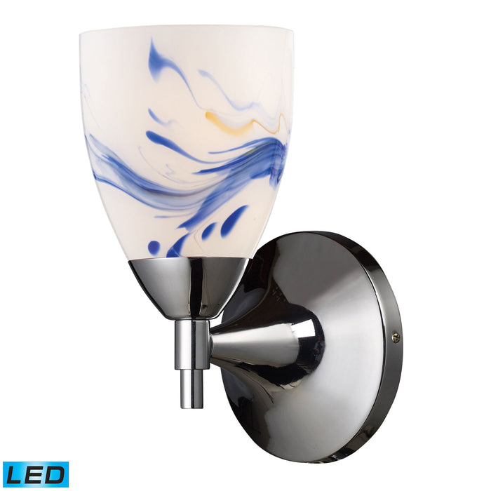 Celina 1-Light Wall Lamp in Polished Chrome with Mountain Glass - Includes LED Bulb