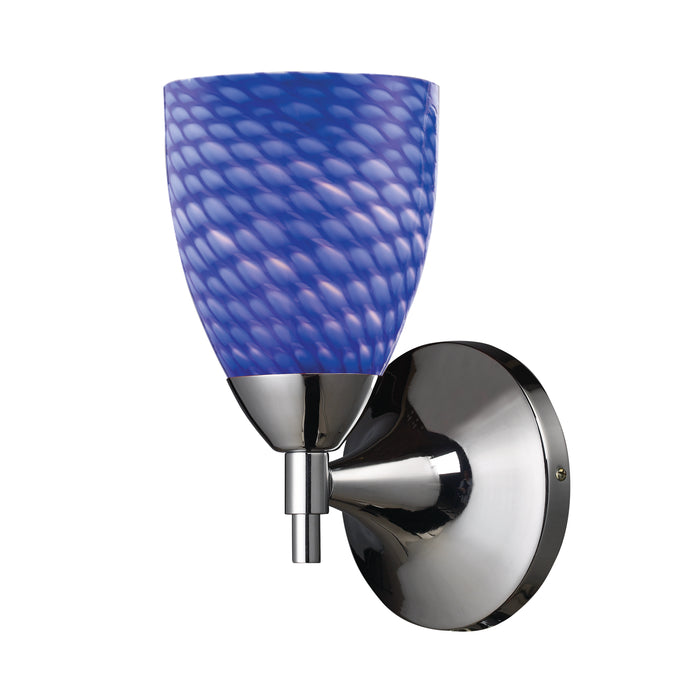 Celina 1-Light Wall Lamp in Polished Chrome with Sapphire Glass