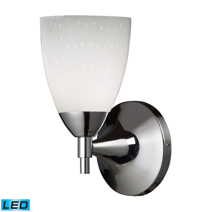 Celina 1-Light Wall Lamp in Polished Chrome with Simple White Glass - Includes LED Bulb