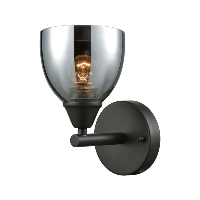 Reflections 1-Light Vanity Lamp in Oil Rubbed Bronze with Chrome-plated Glass