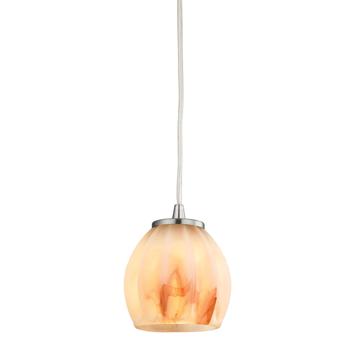 Melony 1-Light Mini Pendant in Satin Nickel with Frosted Glass