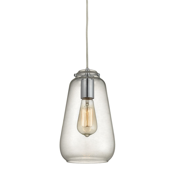 Orbital 1-Light Mini Pendant in Polished Chrome with Clear Glass