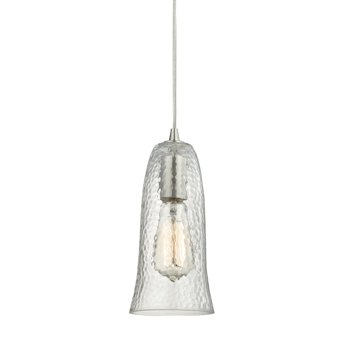 Hammered Glass Configurable Multi Pendant - Satin Nickel