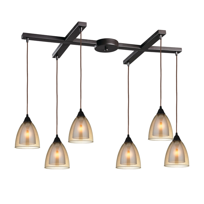 Layers 17'' Wide 6-Light Mini Pendant - Oil Rubbed Bronze