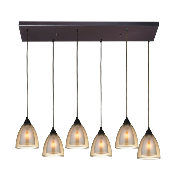 Layers 9'' Wide 6-Light Mini Pendant - Oil Rubbed Bronze