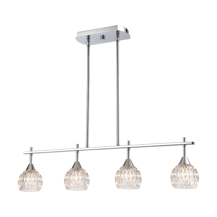 Kersey 34'' Wide 4-Light Linear Chandelier - Polished Chrome