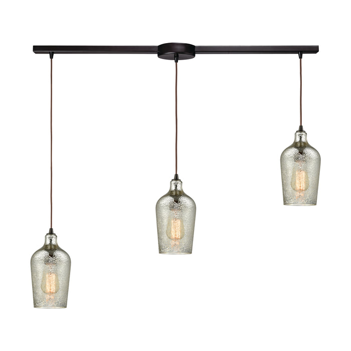 Hammered Glass Configurable Multi Pendant - Oil Rubbed Bronze