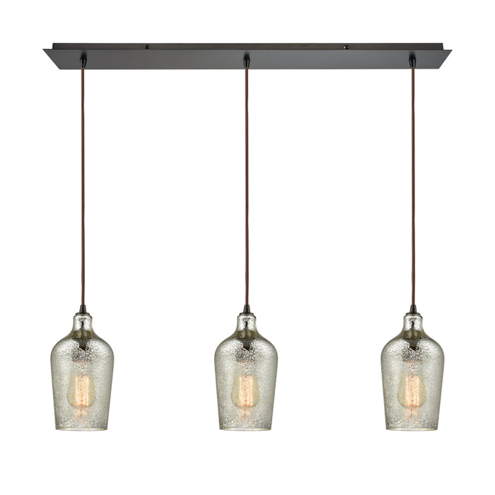 Hammered Glass Configurable Multi Pendant - Oil Rubbed Bronze