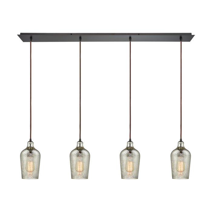 Hammered Glass Configurable Multi Pendant - Oil Rubbed Bronze