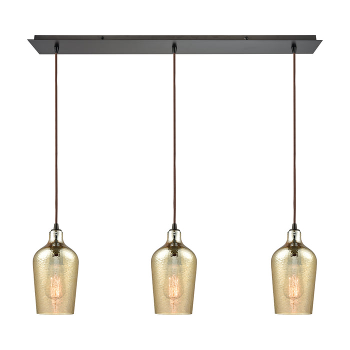 Hammered Glass Configurable Multi Pendant - Oil Rubbed Bronze