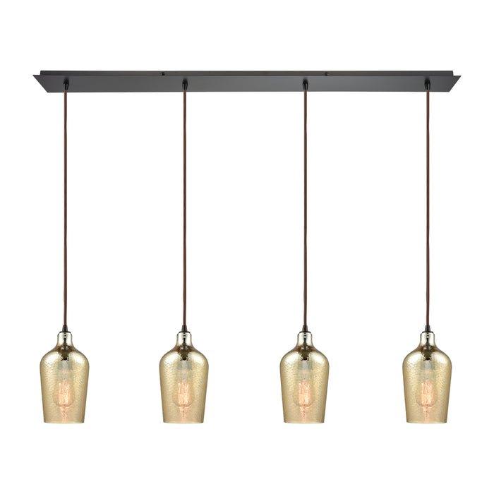 Hammered Glass Configurable Multi Pendant - Oil Rubbed Bronze