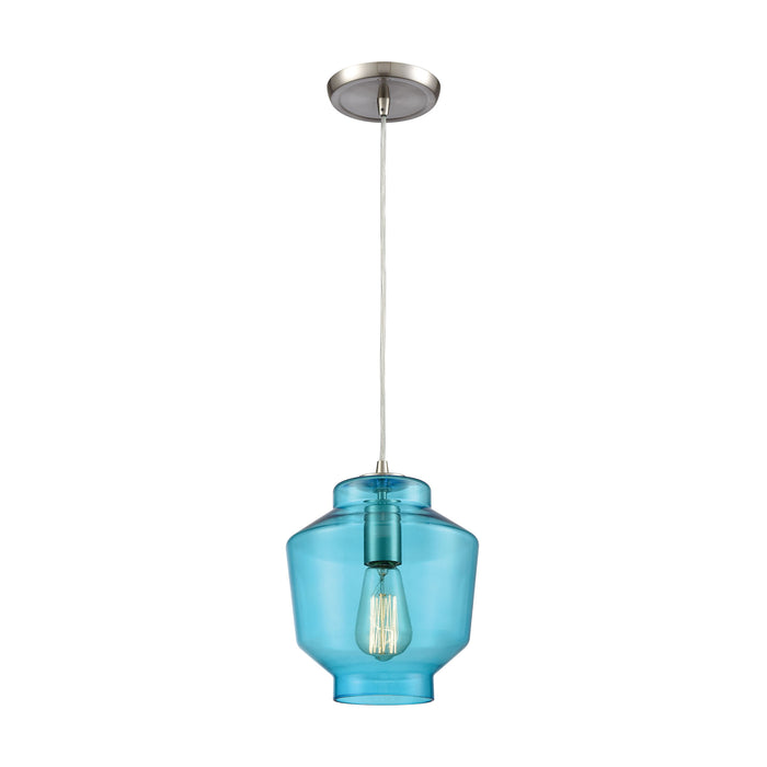 Barrel 8'' Wide 1-Light Mini Pendant - Satin Nickel