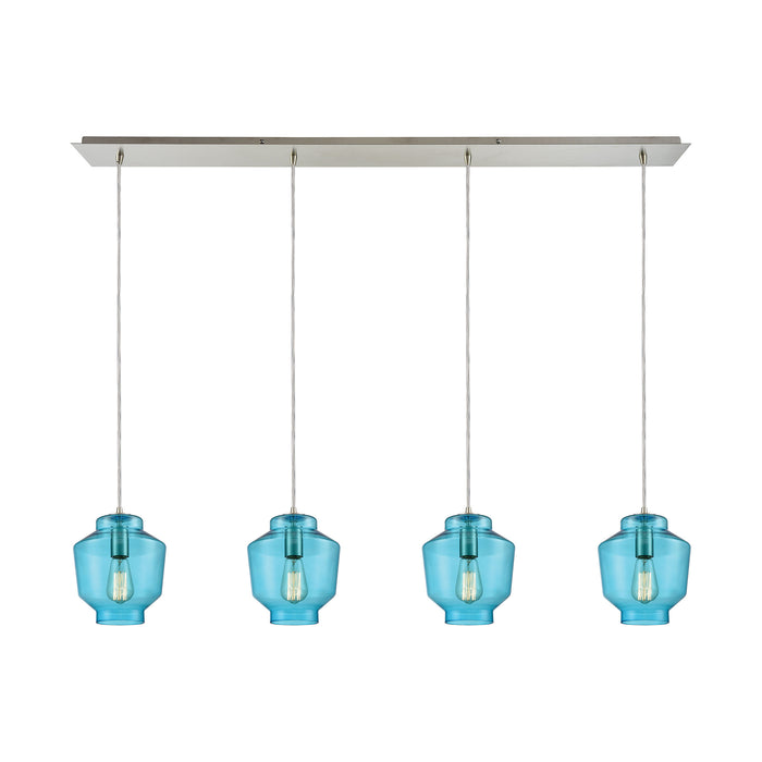 Barrel 46'' Wide 4-Light Mini Pendant - Satin Nickel