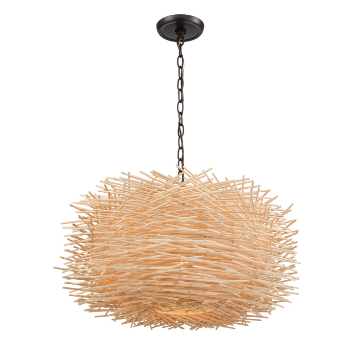 Bamboo Nest 23'' Wide 3-Light Chandelier - Oil Rubbed Bronze