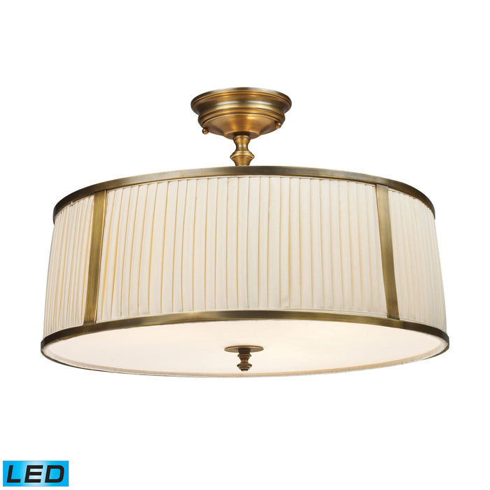 Williamsport 20'' Wide 4-Light Semi Flush Mount - Vintage Brass