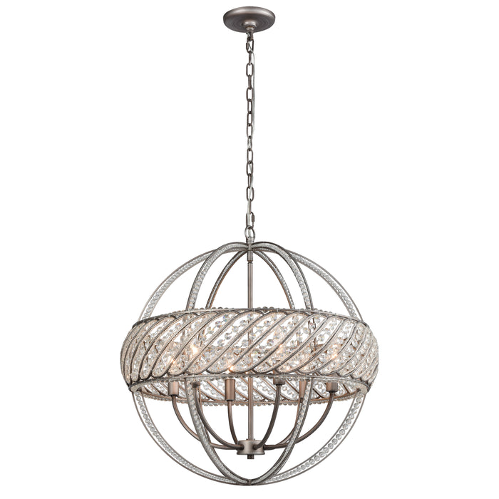 Bradington 23'' Wide 6-Light Chandelier - Weathered Zinc