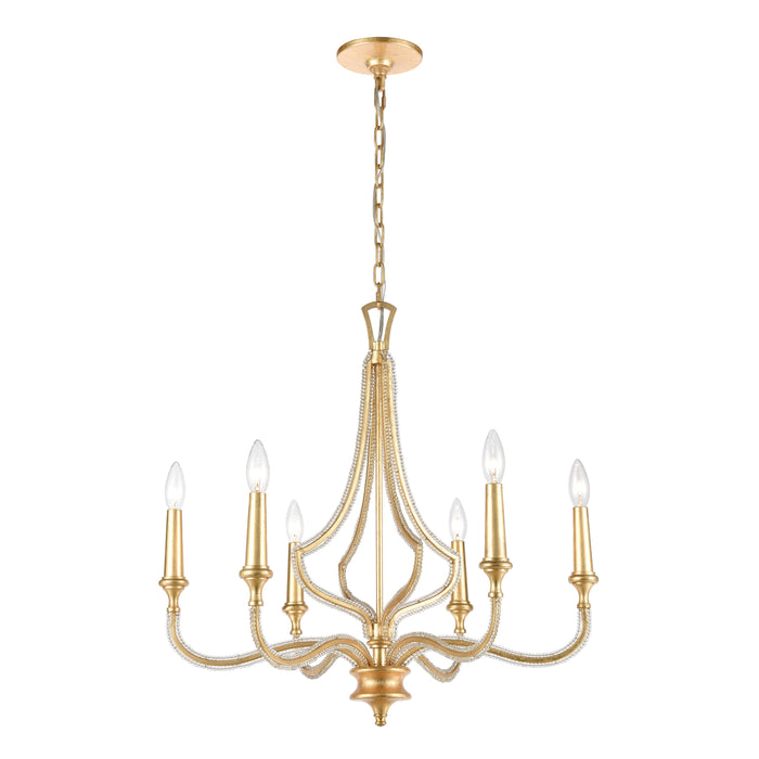 La Rochelle 26'' Wide 6-Light Chandelier - Parisian Gold Leaf