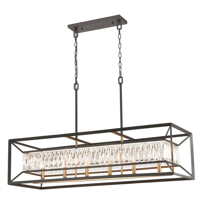 Starlight 42'' Wide 6-Light Linear Chandelier - Charcoal