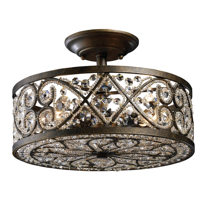 Amherst 13'' Wide 4-Light Semi Flush Mount - Antique Bronze