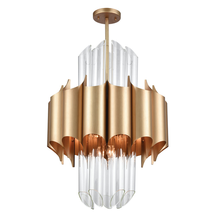 Cold Rolled 24'' Wide 20-Light Chandelier - Matte Gold