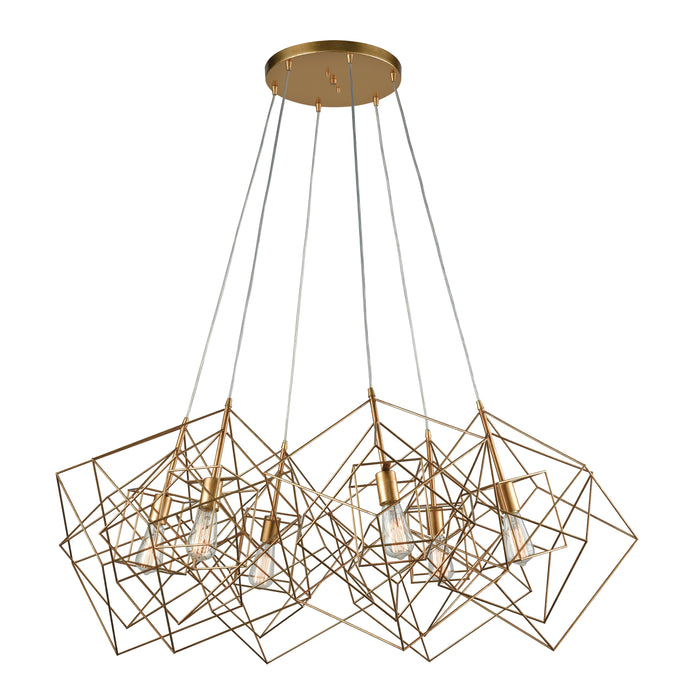 Connexions 48'' Wide 6-Light Chandelier - Gold Leaf