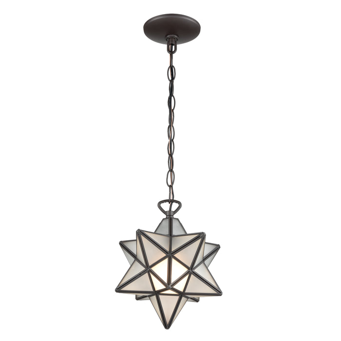 Moravian Star 9'' Wide 1-Light Mini Pendant - Oil Rubbed Bronze