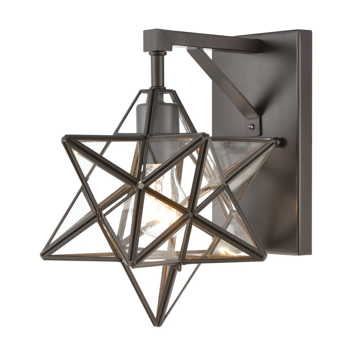 Moravian Star 12'' High 1-Light Sconce - Oil Rubbed Bronze