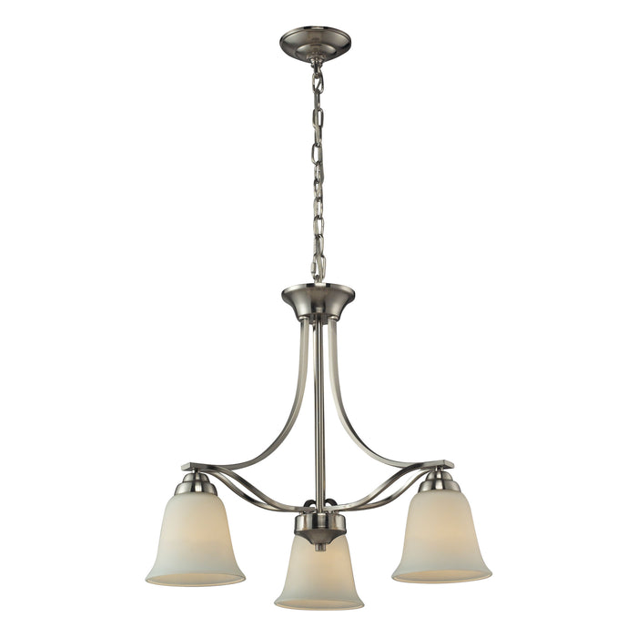 3 Light Chandelier In Brushed Nickel