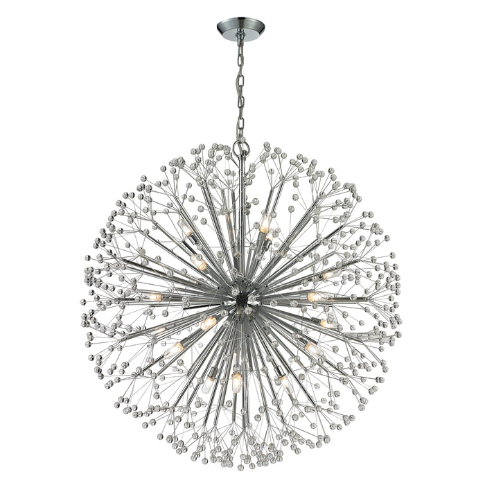 Starburst 36'' Wide 19-Light Chandelier - Polished Chrome