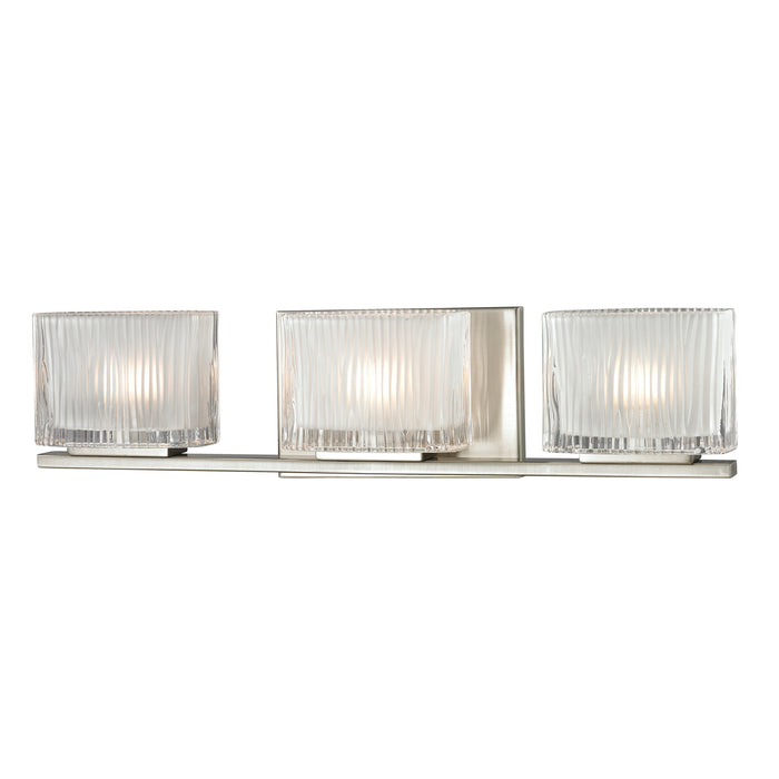 Chiseled Glass 20'' Wide 3-Light Vanity Light - Brushed Nickel