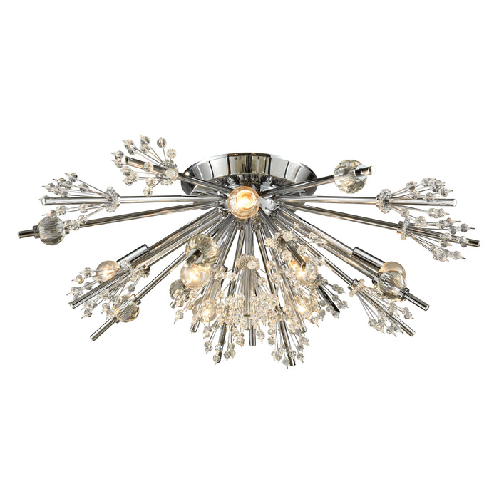 Starburst 26'' Wide 8-Light Semi Flush Mount - Polished Chrome