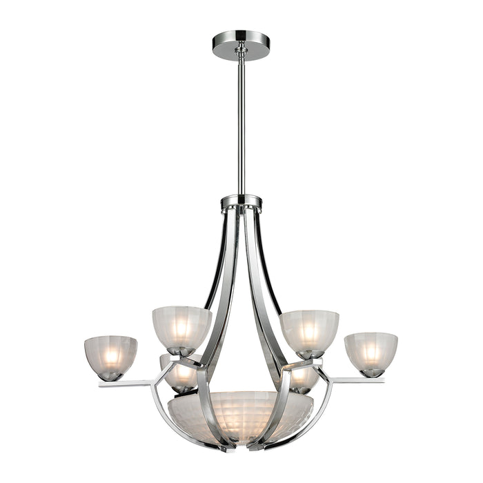 Sculptive 26'' Wide 9-Light Chandelier - Polished Chrome