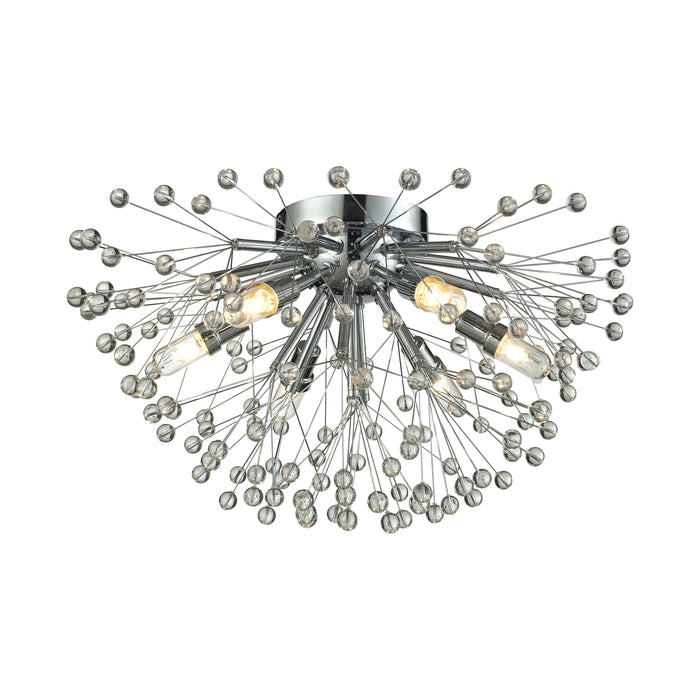 Starburst 19'' Wide 6-Light Flush Mount - Polished Chrome