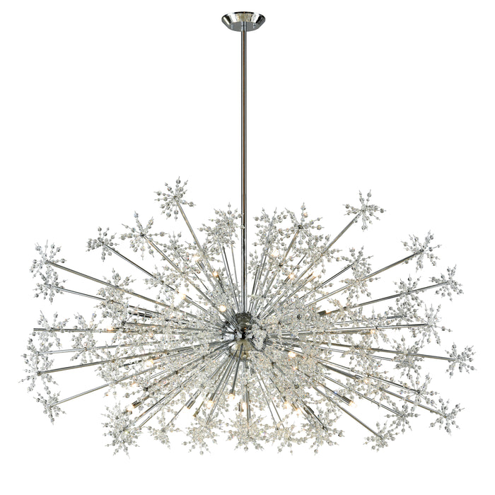 Snowburst 72'' Wide 30-Light Chandelier - Polished Chrome