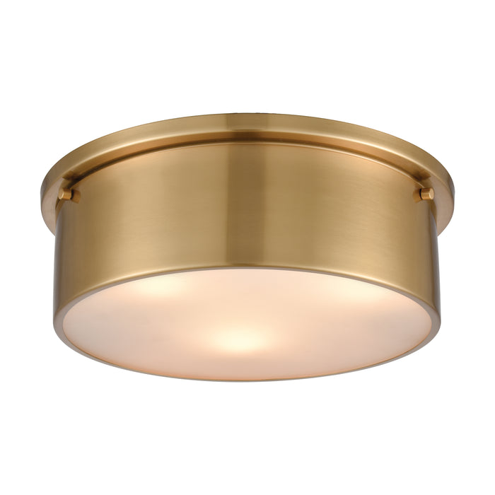 Flushmounts 14'' Wide 3-Light Flush Mount - Satin Brass