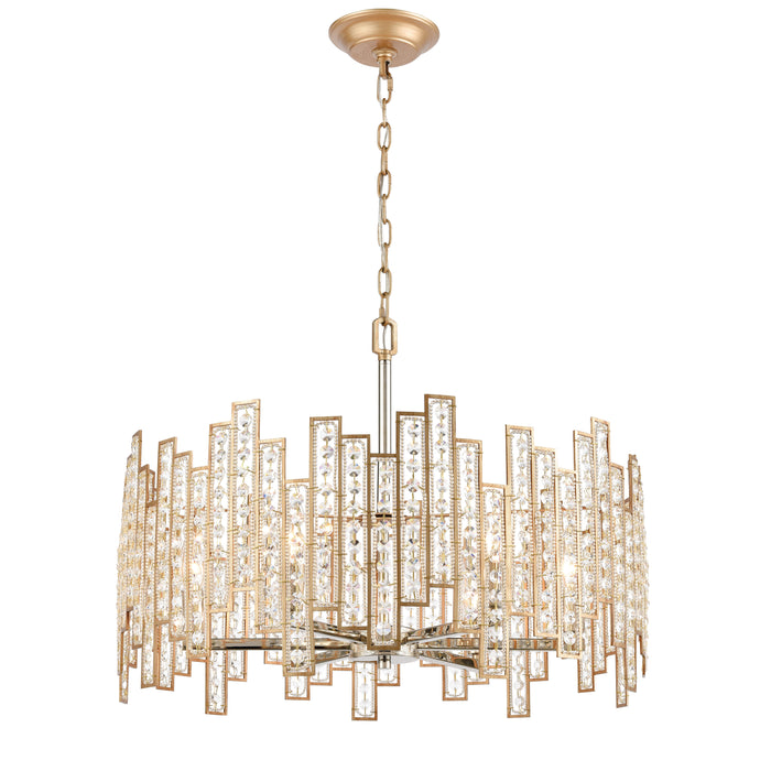 Equilibrium 24'' Wide 6-Light Chandelier - Polished Nickel