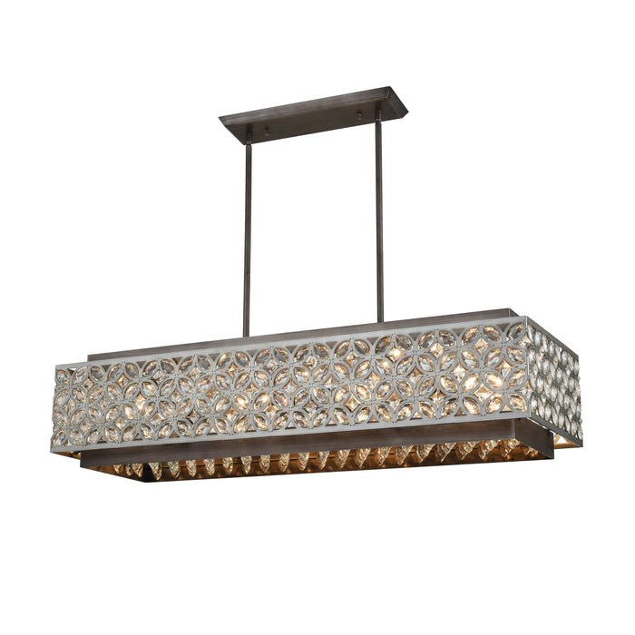 Rosslyn 40'' Wide 8-Light Linear Chandelier - Weathered Zinc